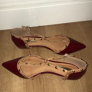 Halogen Red Pointed Toe Flats